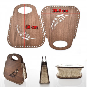 Set baza crosetat " AIDA " 2 fete lemn cu manere si desen