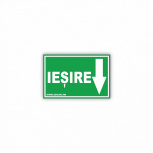 V256 Semn indicator (iesire sageata in jos), Tabla aluminiu, Autocolant sau PVC
