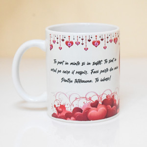 Cana personalizata cu tematica * LOVE *, Poza + mesaj