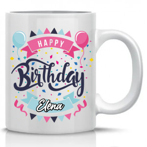 Cana personalizata Happy Birthday + nume