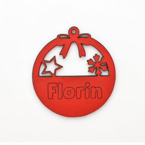 Glob personalizat cu nume , ornament pom de Craciun-2