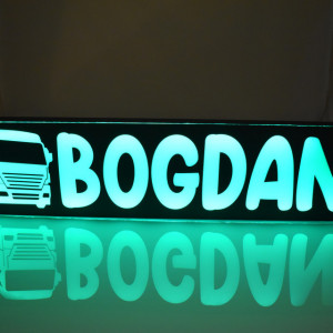 Placa camion luminoasa personalizata cu nume, mesaj, logo + controler lumini