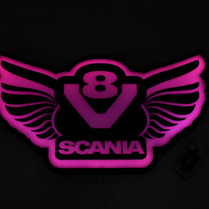 Placa luminoasa led de perete pentru interior camion 50x28 cm Scania V8