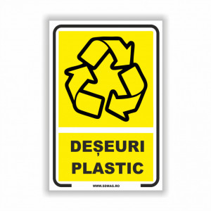 Semn indicator, (deseuri plastic), tabla aluminiu, Autocolant sau PVC