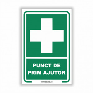 Semn indicator, (punct de prim ajutor ), tabla aluminiu, Autocolant sau PVC
