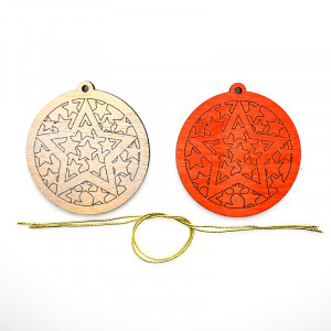 Set 2 decoratiuni de lemn colorate