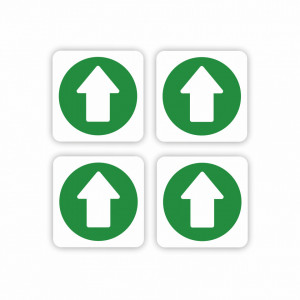 X309 Set 4 Stickere Autocolante 7x7 cm SAGEATA ORIENTARE