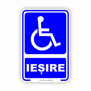 A162 Semn indicator, (IESIRE PERSOANE CU DIZABILITATI) Tabla aluminiu, Autocolant sau PVC