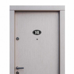 Placa personalizata ovala pentru apartament sau birou , 7,9x4,7 cm, efect oglinda