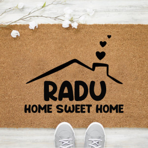 Pres intrare personalizat 40x60 cm cu Home Sweet Home