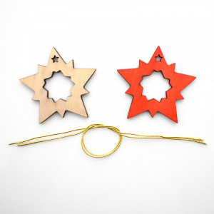 Set 2 decoratiuni de lemn colorate