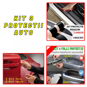 Set complet protectii auto pentru 4 Usi - 4 Interiore manere - 4 Praguri
