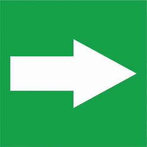 X284 Semn indicator, (sageata spre dreapta), Autocolant sau PVC
