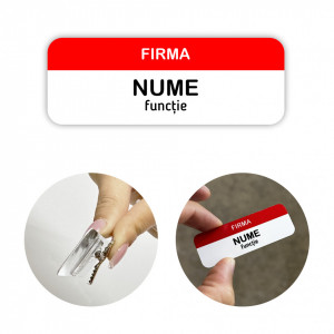 EC11 Ecuson Personalizat metalic 2.5x7cm cu sistem de prindere
