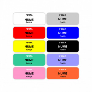 EC14 Ecuson Personalizat metalic 2.5x7cm cu sistem de prindere
