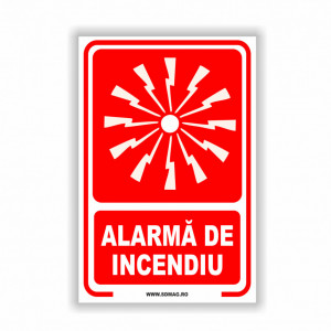 R239 Semn indicator, (alarma de incendiu), Tabla Aluminiu, Autocolant sau PVC