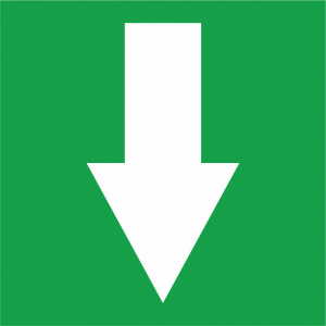 Semn indicator, (sageata jos), Autocolant sau PVC