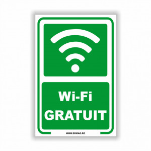 Semn indicator, (wifi gratuit), tabla aluminiu, Autocolant sau PVC