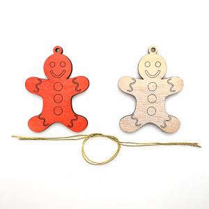 Set 2 decoratiuni de lemn colorate