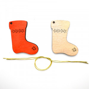 Set 2 decoratiuni de lemn colorate