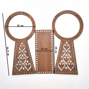 Set baza crosetat " ANABEL " 18x36.5 cm 2 manere decupate cu model + baza fund
