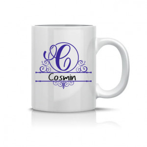Cana personalizata cu Nume si Initiala - Monogram