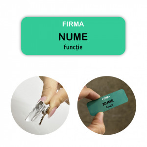 EC14 Ecuson Personalizat metalic 2.5x7cm cu sistem de prindere