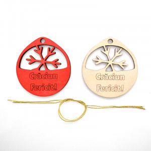 Set 2 decoratiuni de lemn colorate