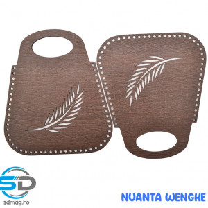 Set baza crosetat " AIDA " 2 fete lemn cu manere si desen