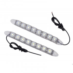 Set Lumini Auto 2 x 8 Led-uri DRL 12V - 8W - LUMINA DE ZI -