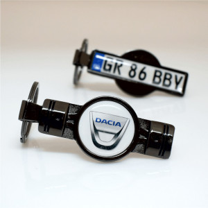 Breloc Auto Metalic Personalizat SD2 NEGRU LUCIOS