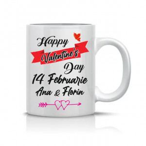 Cana personalizata Ziua Indragostitilor - Valentines Day - 14 februarie + nume *