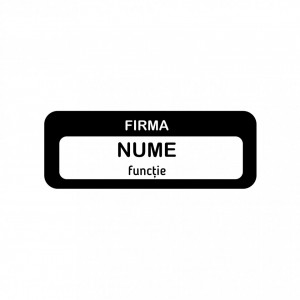 EC12 Ecuson Personalizat metalic 2.5x7cm cu sistem de prindere