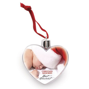 Glob Foto Inima personalizat cu poza ta, ornament pom de craciun