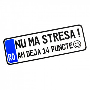 Placa Auto Personalizata (mesaj predefinit) 30x10cm