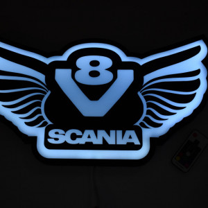 Placa luminoasa led de perete pentru interior camion 50x28 cm Scania V8