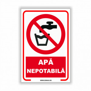 Semn indicator, (apa nepotabila), tabla aluminiu sau autocolant