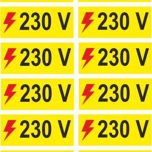 Semn indicator, (Tensiune 230V), 12 buc pe set, Autocolant sau PVC