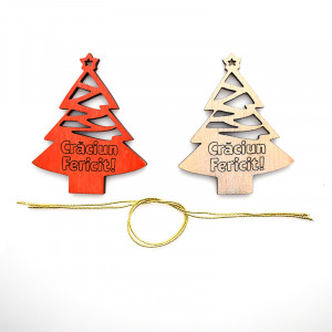 Set 2 decoratiuni de lemn colorate