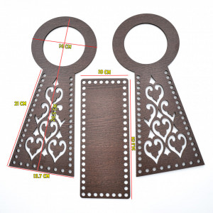 Set baza crosetat " CELIA " 2 trapeze decupate cu model + baza fund