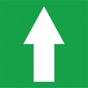 X284 Semn indicator, (sageata sus), Autocolant sau PVC