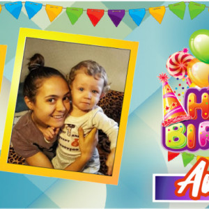 Cana personalizata Happy Birthday, 2 poze + nume sarbatorit