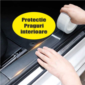 Folie protectie nano transparenta 10cm x 5m pentru praguri, portbagaj, partea de jos a usilor etci