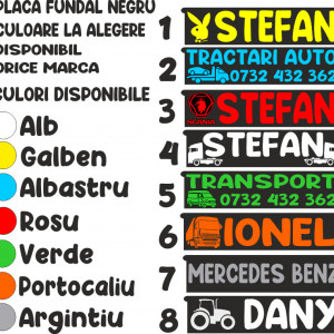 Placa tir personalizata cu mesaj 50x12cm
