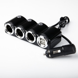 Prelungitor bricheta auto cu 3 mufe si 2 usb-uri