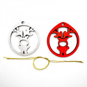 Set 2 decoratiuni de lemn colorate