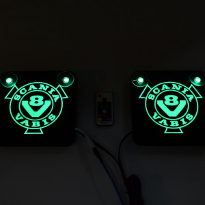 Set sigle luminoase pentru camion Scania vabis V8 18x18 cm