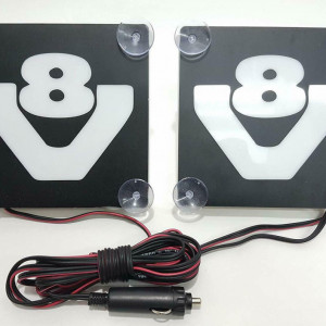 Set sigle V8 luminoase 15x15 cm