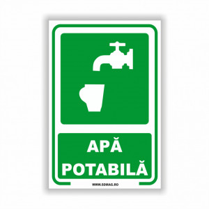 V242 Semn indicator, (apa potabila), Tabla aluminiu, Autocolant sau PVC