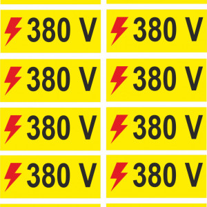 X278 Semn indicator, (Tensiune 380V), 12 buc pe set, Autocolant sau PVC